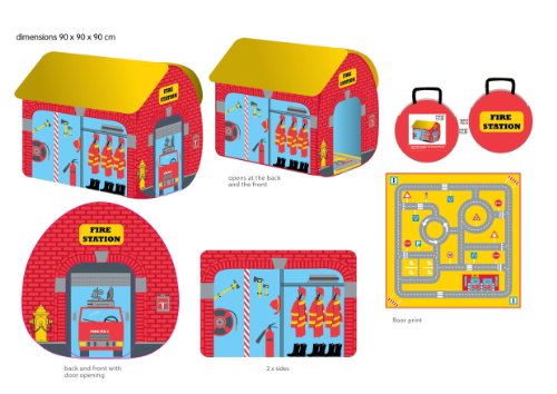 Pop It Up - Tienda Plegable para Jugar, diseño estación de Bomberos