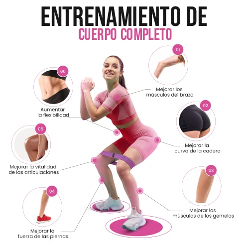 PORTENTUM Cintas elasticas musculacion, Set de 3 Bandas elasticas Fitness Antideslizantes de Tela. 3 Niveles de Resistencia para Crossfit, Yoga, Glúteos y Otros Deportes y Bolsa de Almacenamiento