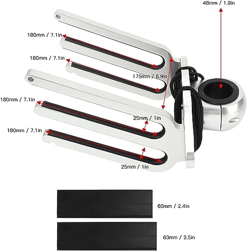 POSTEGE Soporte para Tabla de Wakeboard, Soporte de Torre para Tabla de Wakeboard de ángulo Ajustable, aleación de Aluminio Pulido para Tubos de Abrazadera de 1,89"-2,36"-2,48"