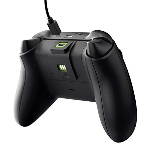 Power A Play and Charge Kit de Carga para Mandos Xbox One y Xbox X|S, Cargador Compatible con Base de Carga de Xbox, 2 Baterías Recargables con Indicadores LED, 4 Tapas de Batería – Negro y Verde