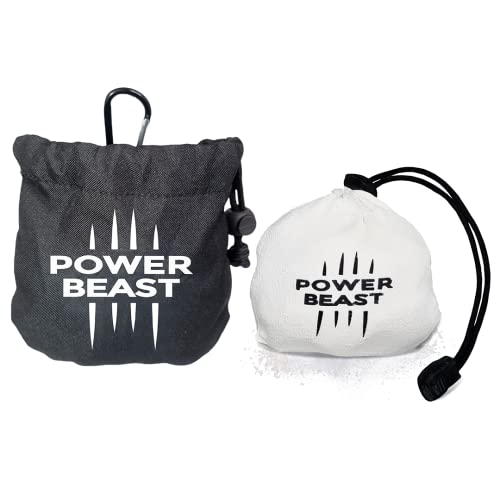 POWER BEAST Bola Tiza de Magnesio Rellenable 60 gr + Bolsa, Chalk Ball, Bolas Magnesio, Reutilizable, Cross Training, Escalada, Halterofilia, Poledance, Baile en Barra, Padel, Tenis, Calistenia.