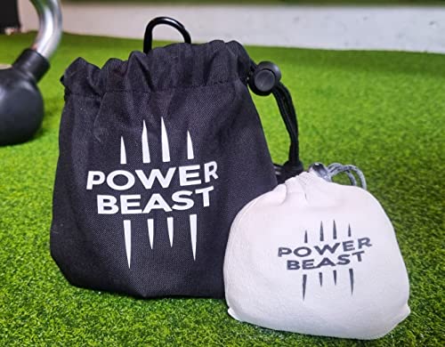 POWER BEAST Bola Tiza de Magnesio Rellenable 60 gr + Bolsa, Chalk Ball, Bolas Magnesio, Reutilizable, Cross Training, Escalada, Halterofilia, Poledance, Baile en Barra, Padel, Tenis, Calistenia.