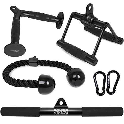 POWER GUIDANCE Accesorios para Barra Lateral, tríceps, Tirador de Cable, Accesorios para máquina de Pesas, Accesorios para máquina de Cable para el Gimnasio en casa (set of 6)