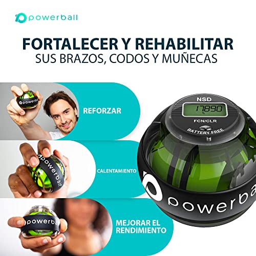 Powerball NSD 280Hz Autostart Ejercitador de Brazo, y Fortalecedor de Antebrazos, Mano y Muñeca, Negro (Pro)