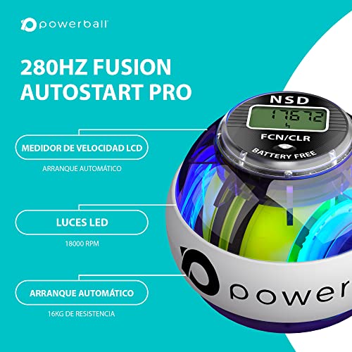 Powerball NSD 280Hz Autostart Ejercitador de Brazo, y Fortalecedor de Antebrazos, Mano y Muñeca, Negro (Pro Fusion)