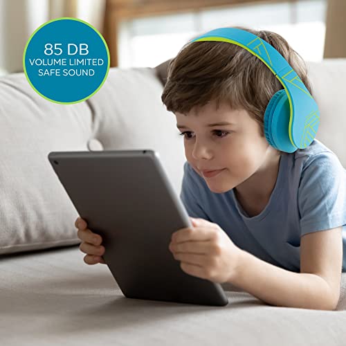 PowerLocus Auriculares para niños, Auriculares Bluetooth para niños, con 85DB Volumen Limitado, Auriculares Plegable con micrófono, Micro SD Slot, Auriculares Inalámbricos y con Cable, con Estuche