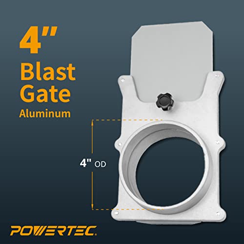 POWERTEC 70135 Puerta de explosión de 4 pulgadas para colector de polvo, accesorios de recogida de polvo