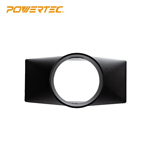 POWERTEC 70151 Capota de polvo de forma rectangular, embudo de 4 pulgadas por 10 pulgadas de ancho para recolección de polvo