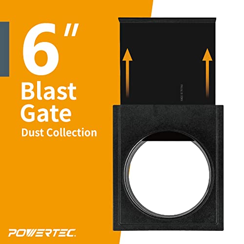 POWERTEC 70279 - Puerta de recolección de polvo, plástico ABS de 6 pulgadas, 1 paquete