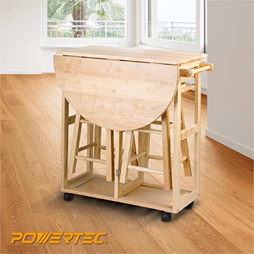 PowerTec 71426 - Juego de 2 Soportes metálicos para Mesa (2 Unidades), Color Plateado