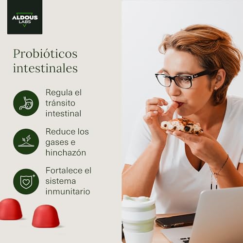 Probióticos Intestinales Gominolas | 120 Gummies sabor natural a Mora | Flora intestinal, Gases, Hinchazón | Bifidobacterium, Lactobacillus, Vitamina C, B3, B5, B6 | Para los amantes de las gominolas