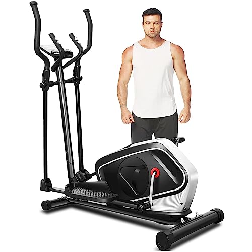 Profun Home Cross Trainer, elíptica con 16 Niveles de Resistencia magnética, Manillar de frecuencia cardíaca, Monitor LCD, máquinas elípticas de 180 kg de Capacidad máxima