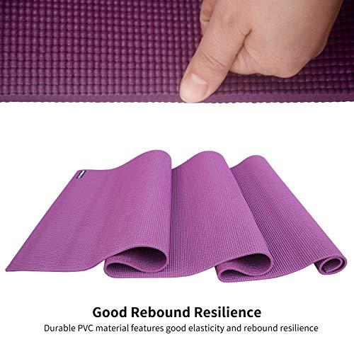 PROIRON Esterilla Yoga, Colchoneta Deporte Fitness con Bolso Portátil de Viaje Gratuito, Yoga Mat para Pilates Ejercicios Fitness Gimnasia Estiramientos, 3.5mm-Púrpura