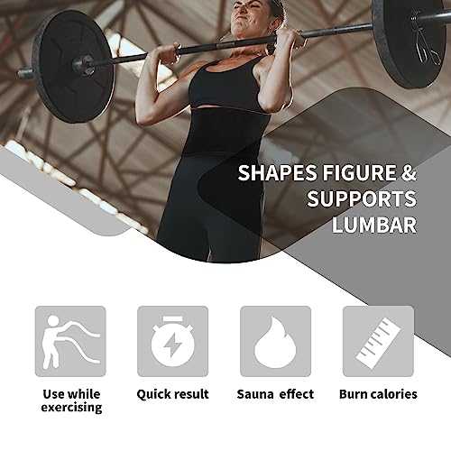 PROIRON Faja Reductora Abdomen Mujer y Hombre, Fajas Adelgazante de Neopreno para Gimnasio, Cinturón Lumbar Abdominal para ​Fitness y Deporte, Faja Lumbar Abdominal con Efecto Sauna