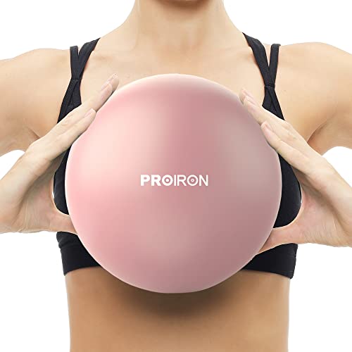 PROIRON Pelota de Pilates de 25 cm, Pelotas de Ejercicio Pequeñas, Mini Pelota de Pilates Suave Antideslizante para Gimnasio, Yoga, Masaje y Pilates en Casa (Rosa)