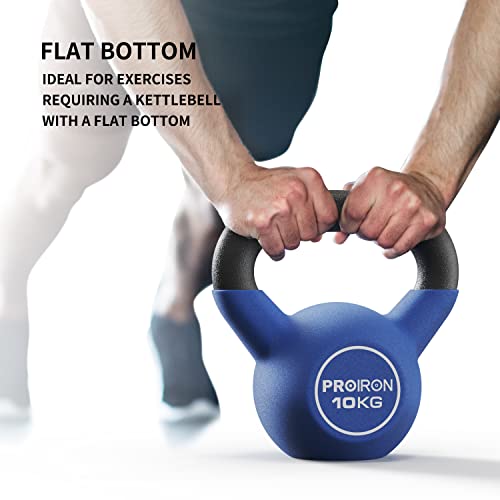 PROIRON Pesa Rusa, Kettlebell Hierro Fundido con Revestimiento de Neopreno para fisicoculturismo y Entrenamiento con Pesas 10kg