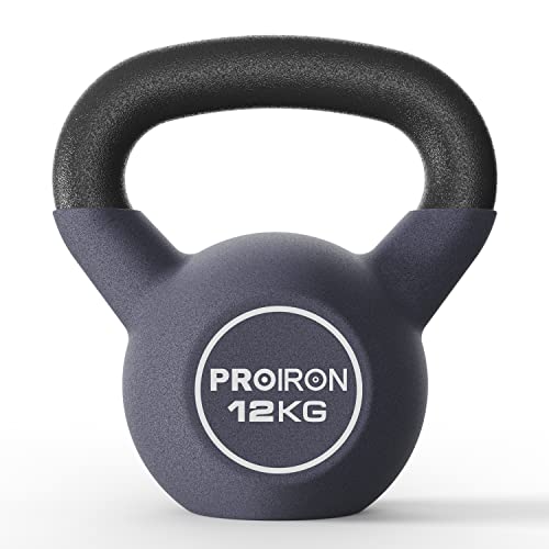 PROIRON Pesa Rusa, Kettlebell Hierro Fundido con Revestimiento de Neopreno para fisicoculturismo y Entrenamiento con Pesas 12kg