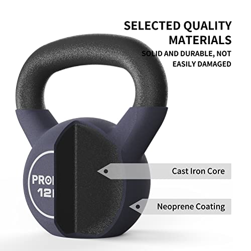 PROIRON Pesa Rusa, Kettlebell Hierro Fundido con Revestimiento de Neopreno para fisicoculturismo y Entrenamiento con Pesas 12kg