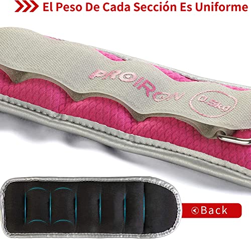 PROIRON Pesas para Tobillos 0.5kg Lastres Tobillos con Diseño Reflectante y Correa Ajustable-Pesas de Piernas y Muñeca para Ejercicios Recuperación Caminando Corriendo Gimnasia (1 par)