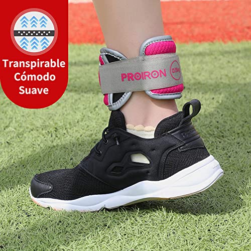 PROIRON Pesas para Tobillos 0.5kg Lastres Tobillos con Diseño Reflectante y Correa Ajustable-Pesas de Piernas y Muñeca para Ejercicios Recuperación Caminando Corriendo Gimnasia (1 par)