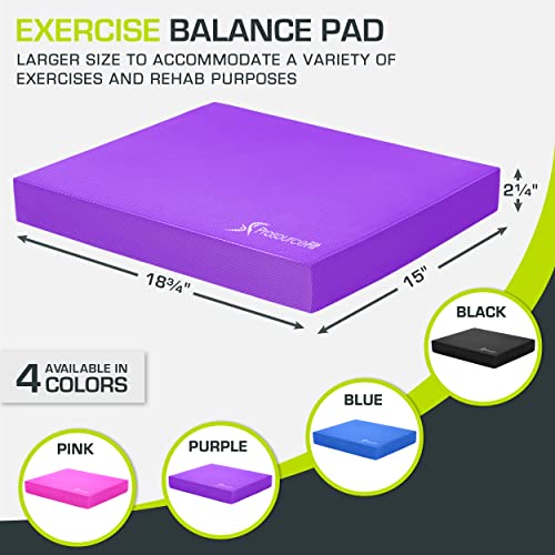 ProsourceFit Colchoneta Gimnasia para Equilibrio – Balance Board Antideslizante Acolchada de Espuma para Gimnasio, Fitness en Casa y Entrenamiento de Estabilidad, Yoga, Terapia Física 15"x19"