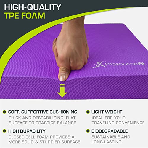 ProsourceFit Colchoneta Gimnasia para Equilibrio – Balance Board Antideslizante Acolchada de Espuma para Gimnasio, Fitness en Casa y Entrenamiento de Estabilidad, Yoga, Terapia Física 15"x19"