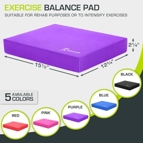 ProsourceFit Colchoneta Gimnasia para Equilibrio – Balance Board Antideslizante Acolchada de Espuma para Gimnasio, Fitness en Casa y Entrenamiento de Estabilidad, Yoga, Terapia Física 15.5”x12.75”