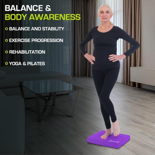 ProsourceFit Colchoneta Gimnasia para Equilibrio – Balance Board Antideslizante Acolchada de Espuma para Gimnasio, Fitness en Casa y Entrenamiento de Estabilidad, Yoga, Terapia Física 15.5”x12.75”