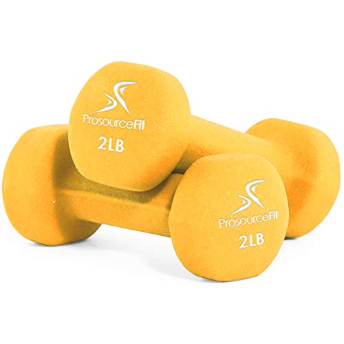 ProsourceFit Neoprene Mancuernas, Unisex-Adult, Amarillo, 2 LB