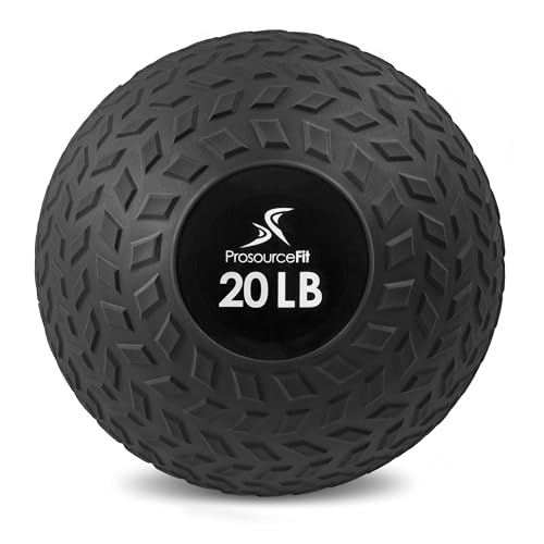 ProsourceFit Slam Medicine 20 LB Weight Balls with Tread Textured Grip, Black