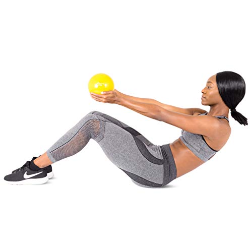 ProsourceFit Weighted Toning Balón de Ejercicio, Unisex-Adult, Amarillo, 5 LB