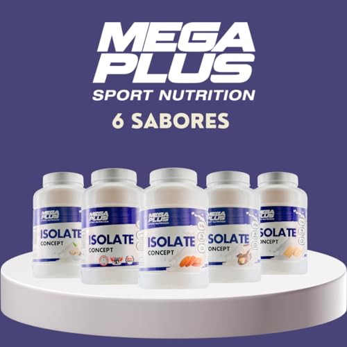 Protein isolate 100% Mega Plus - Proteína en Polvo para Batidos - Proteinas para Masa Muscular - Sin Gluten, Sin Aspartamo, Sin Azucar - Proteinas 1 kg (Fresa, 1 kg)