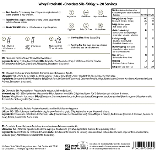 Protein Works| Whey Protein 80 | 82% De Proteína | Batido Alto En Proteínas & Bajo En Azúcares | Chocolate Suave | 500g