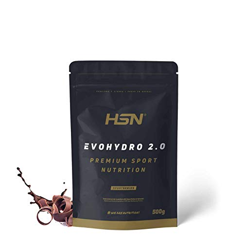 Proteína Sin Lactosa de HSN Evohydro 2.0 | Sabor Chocolate 500 g = 17 Tomas por Envase | Aislado de Proteína Hidrolizada de Suero Lácteo | Hydro Whey | No-GMO, Vegetariana, Sin Gluten