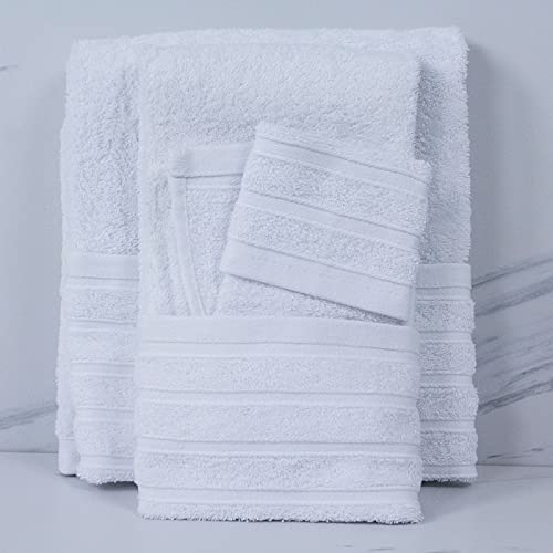 Purpura Home Toallas Colección 500gr. algodón Peinado Toallas de baño | Manos, Cara, Gimnasio y SPA (Blanco, Sabana 100X150)