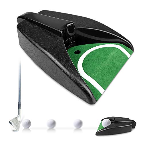 Putter de Golf Entrenador de Alfombras Práctica de Golf Portátil Putter máquina de Retorno automático de la Pelota la Pelota para Entrenamiento de Golf en Interiores y Exteriores