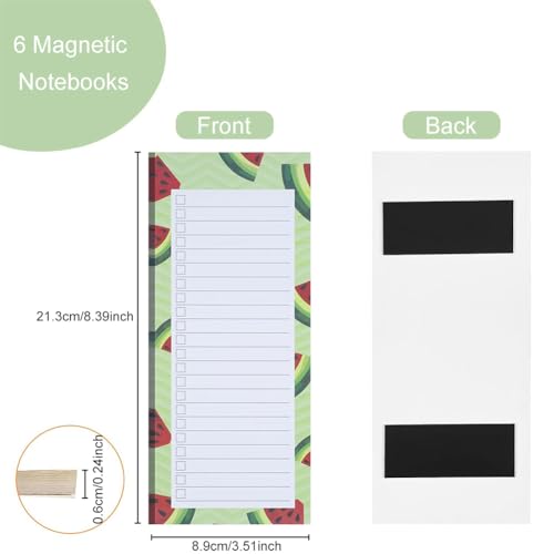 QEEROYO Bloc de Notas Magnético, To Do List, Lista de la Compra, To Do List Planner Notebook, Bloc de Notas Magnético para Nevera, Lista de Cosas que Comprar, Fridge Magnetic Notepad, 6 Piezas