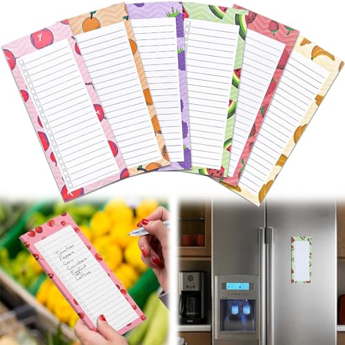 QEEROYO Bloc de Notas Magnético, To Do List, Lista de la Compra, To Do List Planner Notebook, Bloc de Notas Magnético para Nevera, Lista de Cosas que Comprar, Fridge Magnetic Notepad, 6 Piezas