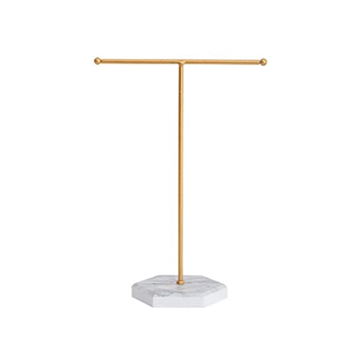 Qeunrtiy Barra de joyería, soporte para collares, barra en T, metal chapado en la mesa de joyería organizador torre para colgar joyas muestra B