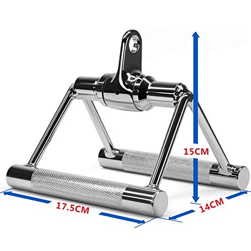 qiuqiu Mango En V, Doble Fila, Agarre Cerrado, Barra Triangular, Barra De Rally De Remo Sentado con Rotación De Acero para Ejercicios De Entrenamiento De Gimnasio