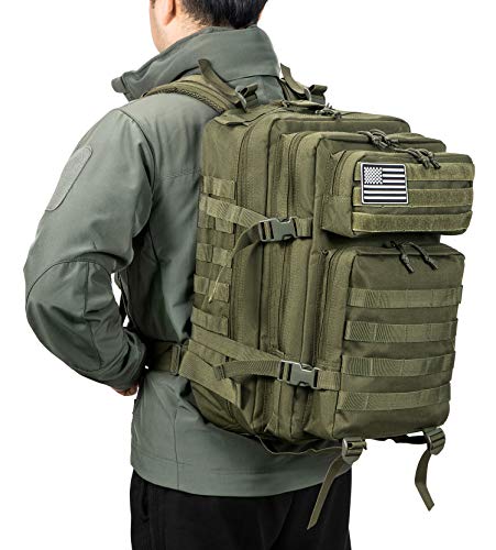 QT&QY Mochilas Militares Tácticas 45L Molle Mochila de asalto del ejército Bolsa Bug Out de 3 días mochila de senderismo para acampar