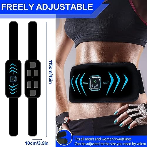 Queath Electroestimulador Muscular, 6 Modos de Entrenamiento,EMS Estimulación,Aparato de Entrenamiento Eléctrico,para Abdominales para Abdomen/Brazo/Piernas/Cintura