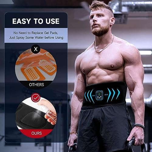 Queath Electroestimulador Muscular, 6 Modos de Entrenamiento,EMS Estimulación,Aparato de Entrenamiento Eléctrico,para Abdominales para Abdomen/Brazo/Piernas/Cintura