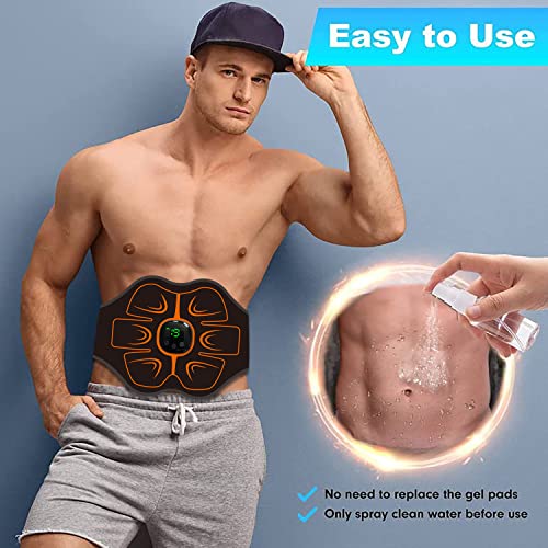 Queath Electroestimulador Muscular, EMS Estimulación,Abdominales Electroestimulacion, 6 Modos de Entrenamiento,Aparato de Entrenamiento Eléctrico,para Abdominales para Abdomen/Brazo/Piernas/Cintura