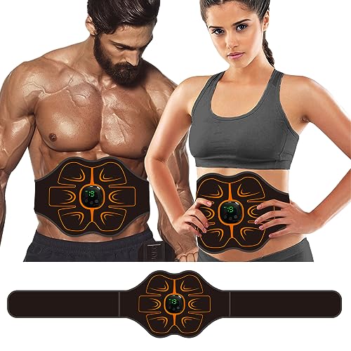 Queath Electroestimulador Muscular, EMS Estimulación,Abdominales Electroestimulacion, 6 Modos de Entrenamiento,Aparato de Entrenamiento Eléctrico,para Abdominales para Abdomen/Brazo/Piernas/Cintura