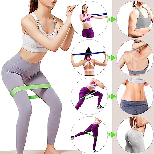 Quelcc Gomas Elasticas Musculacion, Set de 5 Bandas para Fitness, 5 Niveles de Resistencia, Cintas para Piernas, Glúteos, Brazos, Yoga