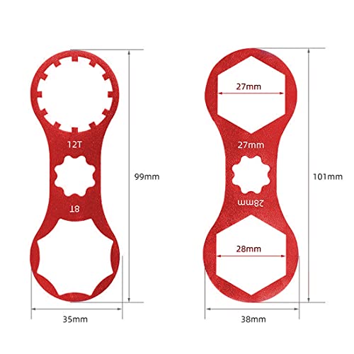 Quesuc 2pcs herramientas de reparación de horquilla delantera bicicleta SR Suntour XCR/XCM/XCT/RST MTB tapa delantera quitar instalar llave inglesa bicicleta doble cabeza bicicleta montaña reparación