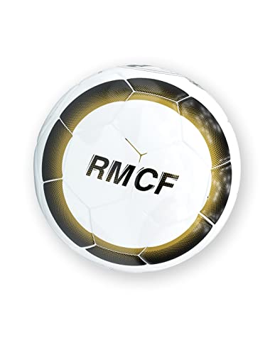 R ROGER'S Balón Real Madrid Escudo en Blanco y Negro - Talla 5