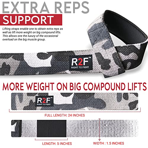 R2F Straps Powerlifting, Levantamiento de Pesas, Agarres para Gym, Agarraderas Gimnasio, Peso Muerto - Lifting Straps - Mujeres y Hombres