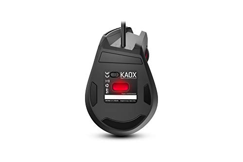 Raton gaming Krom KAOX -NXKROMKAOX - Ratón vertical Gaming RGB Óptico, 7 botones programables, 6400 DPI, 6 colores, color negro